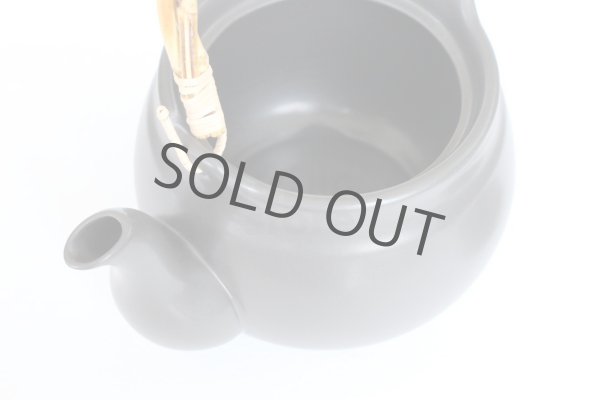 Photo6: Tokoname Dobin Japanese tea kettle black heat resistance pottery 1100ml (6)