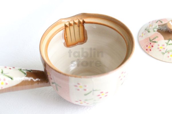 Photo5: Kiyomizu Kyoto kumagai pottery tea pot kyusu flower yokote shiboridashi 420ml (5)