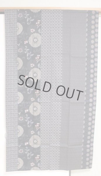 Photo5: Noren Japanese door curtain daichi bassen furununo komon cotton 85 x 150cm (5)