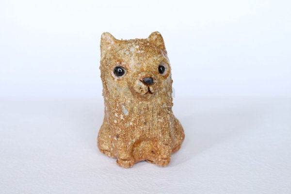 Photo2: Shiba inu dog Shigaraki pottery Japanese doll mame H7cm (2)