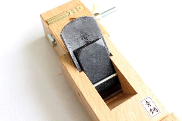 Photo7: Tsunesaburo Kaku Mentori kanna Chamfer Plane Shunran Blue 1 steel (7)