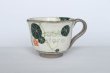Photo1: Shigaraki pottery Japanese tea mug coffee cup flower painted 300ml (1)
