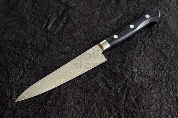 Photo1: Sakai Takayuki Mirror Polish Damascus 45 layer Petty knife 135mm  (1)