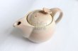 Photo12: Hagi yaki ware Japanese tea pot cups set Hana with stainless tea strainer 400ml (12)