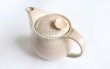 Photo1: Hagi yaki ware Japanese tea pot Hana with stainless tea strainer 400ml (1)