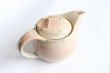 Photo11: Hagi yaki ware Japanese tea pot cups set Hana with stainless tea strainer 400ml (11)