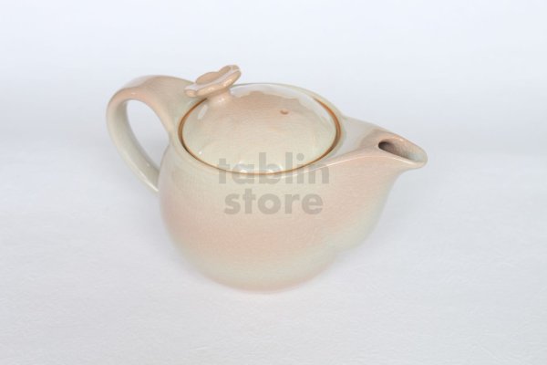 Photo4: Hagi yaki ware Japanese tea pot Hana with stainless tea strainer 400ml (4)