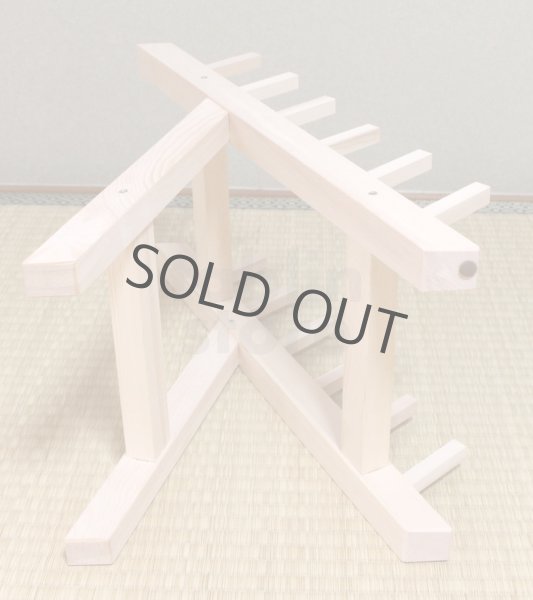 Photo6: Japanese wooden knife stand display holder tower rack for six knives (6)