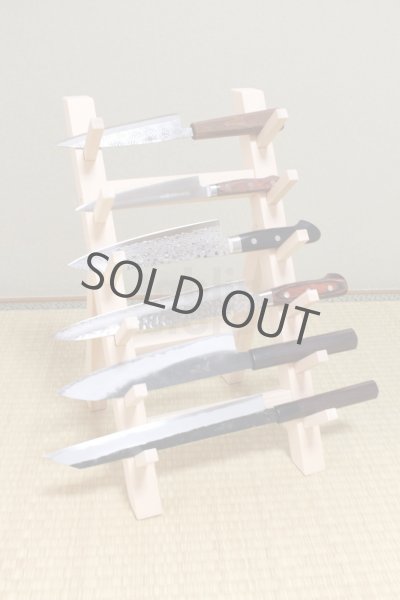 Photo5: Japanese wooden knife stand display holder tower rack for six knives (5)