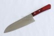 Photo9: Shigeki Tanaka VG10 17 layer Damascus Hand forged Santoku knife 165mm (9)