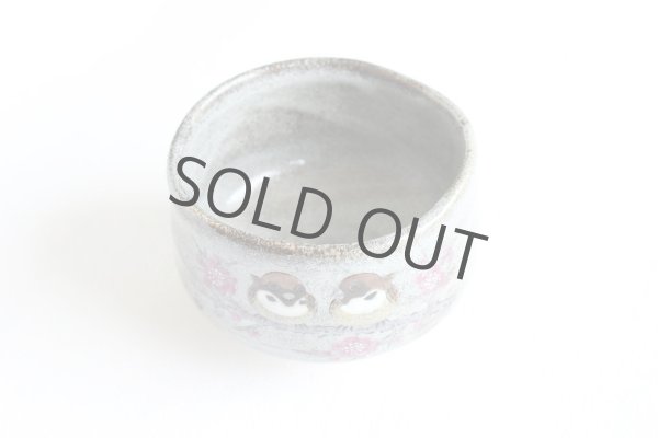 Photo2: Kutani porcelain Japanese tea ceremony matcha bowl Chickadees sparrow pottery (2)