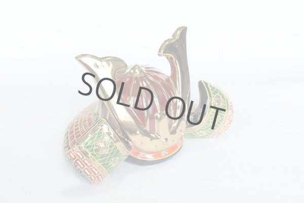 Photo5: Kutani yaki ware Porcelain Kabuto samurai warrior helmet sakari (5)