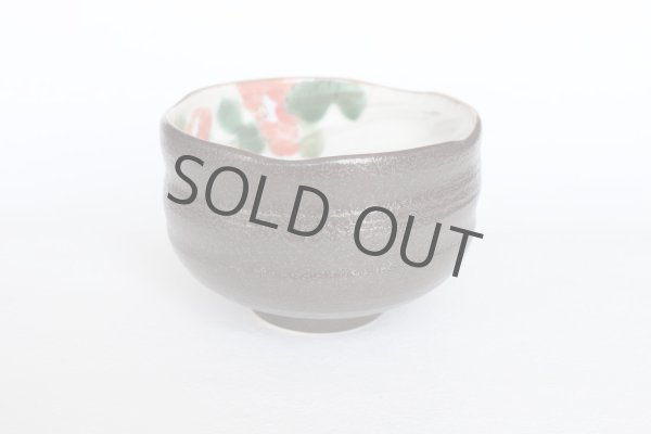 Photo2: Kutani matcha chawan Japanese tea ceremony bowl dojime camellia (2)