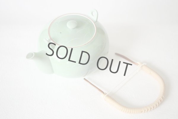 Photo6: Arita Porcelain sd Dobin Japanese tea pot sagano light green 650ml  (6)