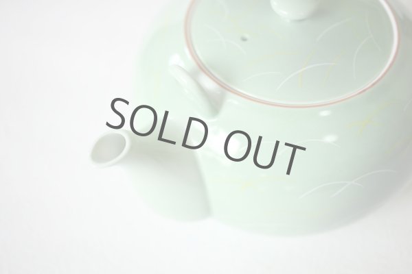 Photo5: Arita Porcelain sd Dobin Japanese tea pot sagano light green 650ml  (5)