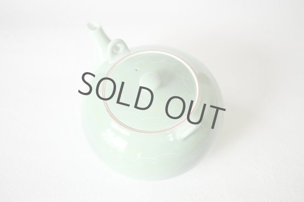 Photo2: Arita Porcelain sd Dobin Japanese tea pot sagano light green 650ml  (2)