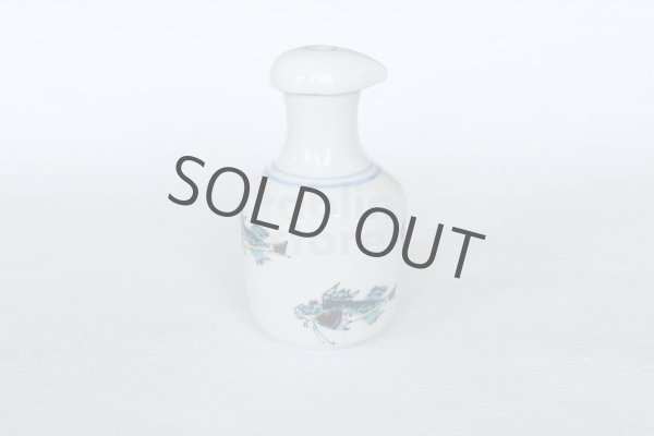 Photo1: Kutani Porcelain Soy Sauce Dispenser Bottle pot fish sushi white (1)