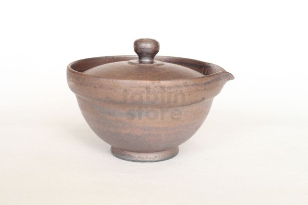 Photo3: Shigaraki pottery Japanese tea pot kyusu Hohin shiboridashi ginryo kai 120ml (3)
