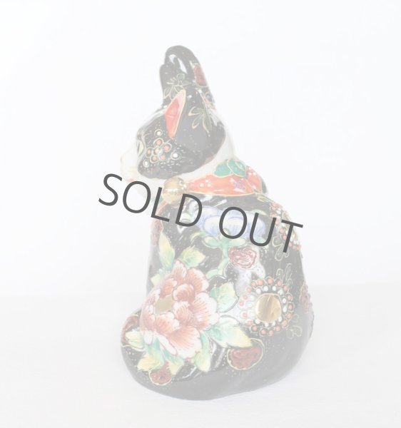 Photo6: Japanese Lucky Cat Kutani Porcelain Maneki Neko gogo black kokuseika H 16.5cm  (6)