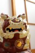 Photo10: Japanese Leo Shishi Dragon Lion dog Kutani Porcelain mori red H31cm Left (10)