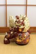 Photo5: Japanese Leo Shishi Dragon Lion dog Kutani Porcelain mori red H31cm Left (5)