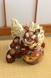 Photo4: Japanese Leo Shishi Dragon Lion dog Kutani Porcelain mori red H31cm Left (4)