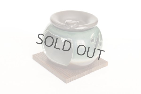 Photo2: Tokoname YT Japanese green tea aroma Tea Incense Burner Yamafusa leaf H8.4cm (2)