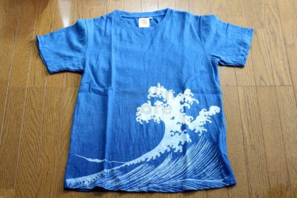 Photo7: Natural and Hand dyes Mitsuru unisexed T-shirt made in Japan Shiranami navy-blue (7)