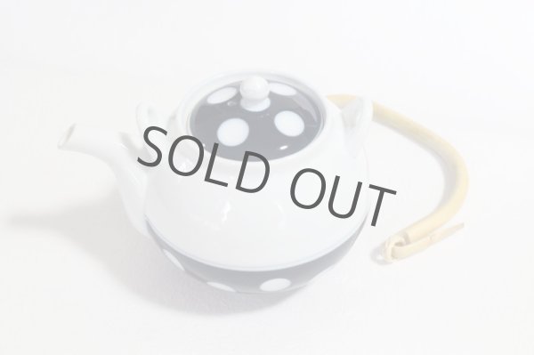 Photo13: Arita Porcelain sd Dobin Japanese tea pot polka dot navy blue 600ml  (13)
