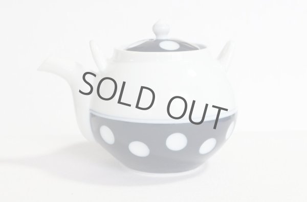 Photo9: Arita Porcelain sd Dobin Japanese tea pot polka dot navy blue 600ml  (9)