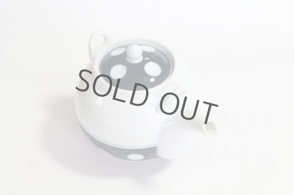Photo8: Arita Porcelain sd Dobin Japanese tea pot polka dot navy blue 600ml  (8)
