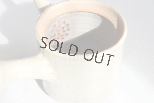 Photo3: Japanese tea pot cups set Hagi ware Hakuyu soroe pottery tea strainer 420ml (3)