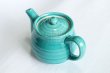 Photo2: Mino ware Japanese tea pot miyabi turquoise blue stainless tea strainer 540ml (2)