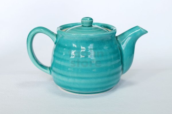 Photo7: Mino ware Japanese tea pot miyabi turquoise blue stainless tea strainer 540ml (7)