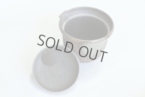 Photo2: Tokoname ware Japanese tea pot Kofu yakishime cover ceramic tea strainer 250ml (2)