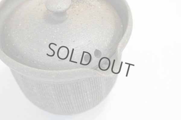 Photo6: Tokoname ware Japanese tea pot Kofu yakishime cover ceramic tea strainer 250ml (6)