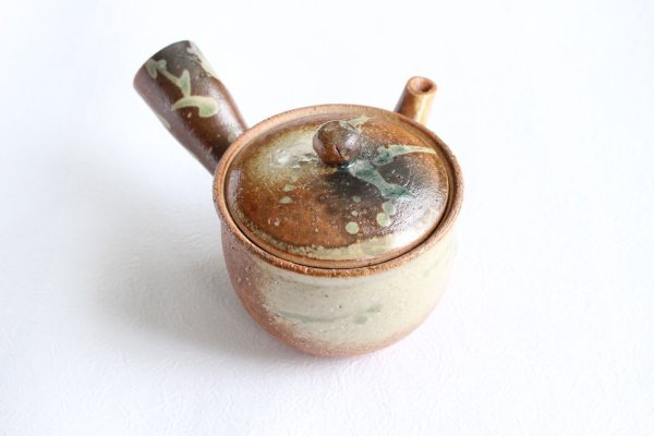 Photo4: Shigaraki pottery tea strainer Japanese tea pot kyusu shiro mingei 250ml (4)