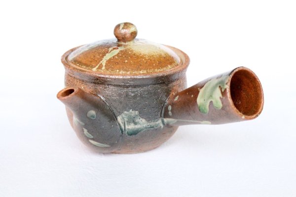 Photo8: Shigaraki pottery tea strainer Japanese tea pot kyusu shiro mingei 250ml (8)