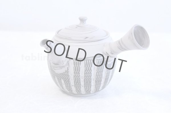 Photo1: Tokoname Japanese tea pot kyusu ceramic strainer YT Kenji hanshita gray 360ml (1)