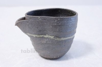 Photo1: Shigaraki pottery Japanese Sake bottle & cup set waraku rei shuki
