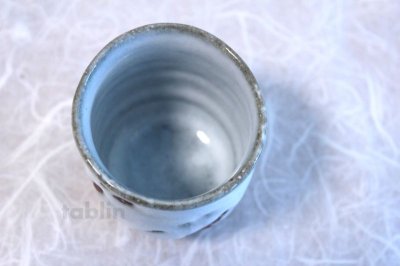 Photo3: Hagi ware Senryuzan climbing kiln Japanese tea cups madara white glaze set of 2