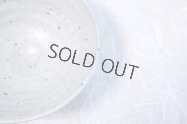 Photo4: Shigaraki pottery Japanese tea bowl white glaze hira chawan Matcha Green Tea  (4)