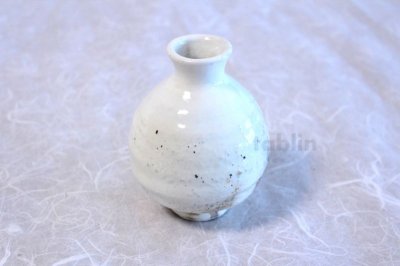Photo1: Shigaraki pottery Japanese Sake bottle & cup set kobiki tokkuri