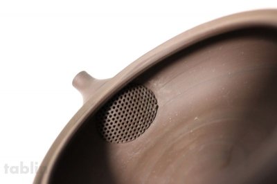 Photo1: Tokoname ware Japanese tea pot Gyokko ceramic tea strainer red flower flat 140ml