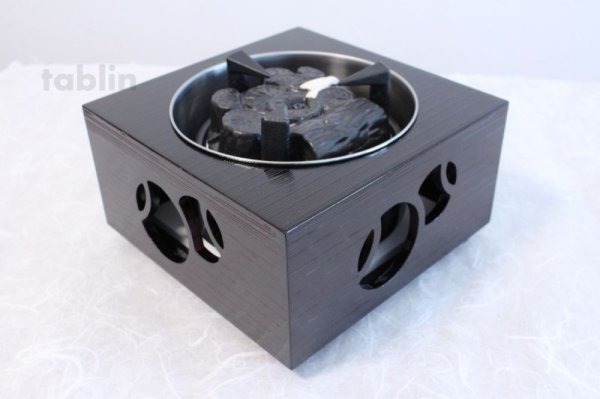 Photo1: Electric charcoal heater Japanese tea ceremony Hakoburo wood box  (1)