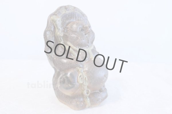 Photo5: Shigaraki pottery Japanese figurineTanuki Raccoon Dog Hineri H22cm (5)
