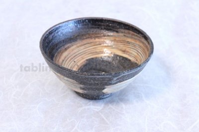 Photo3: Shigaraki pottery Japanese tea bowl Hakeme hira chawan Matcha Green Tea 