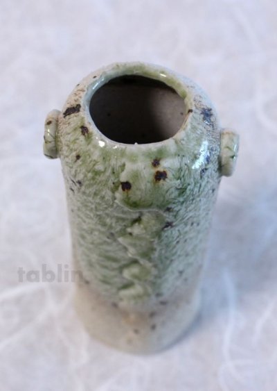 Photo2: Shigaraki pottery Japanese small vase sogen awase H 140mm