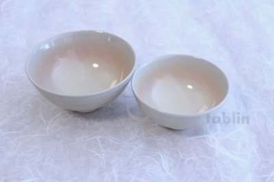 Photo3: Hagi yaki ware Japanese rice bowl Himedo maru set of 2