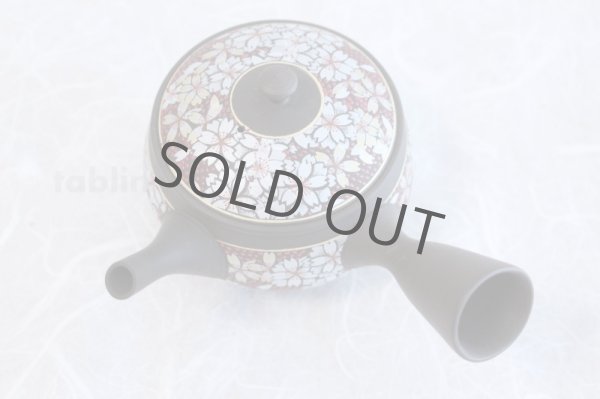 Photo3: Tokoname Kutani collaborate Japanese tea pot ceramic tea strainer sakura 270ml (3)
